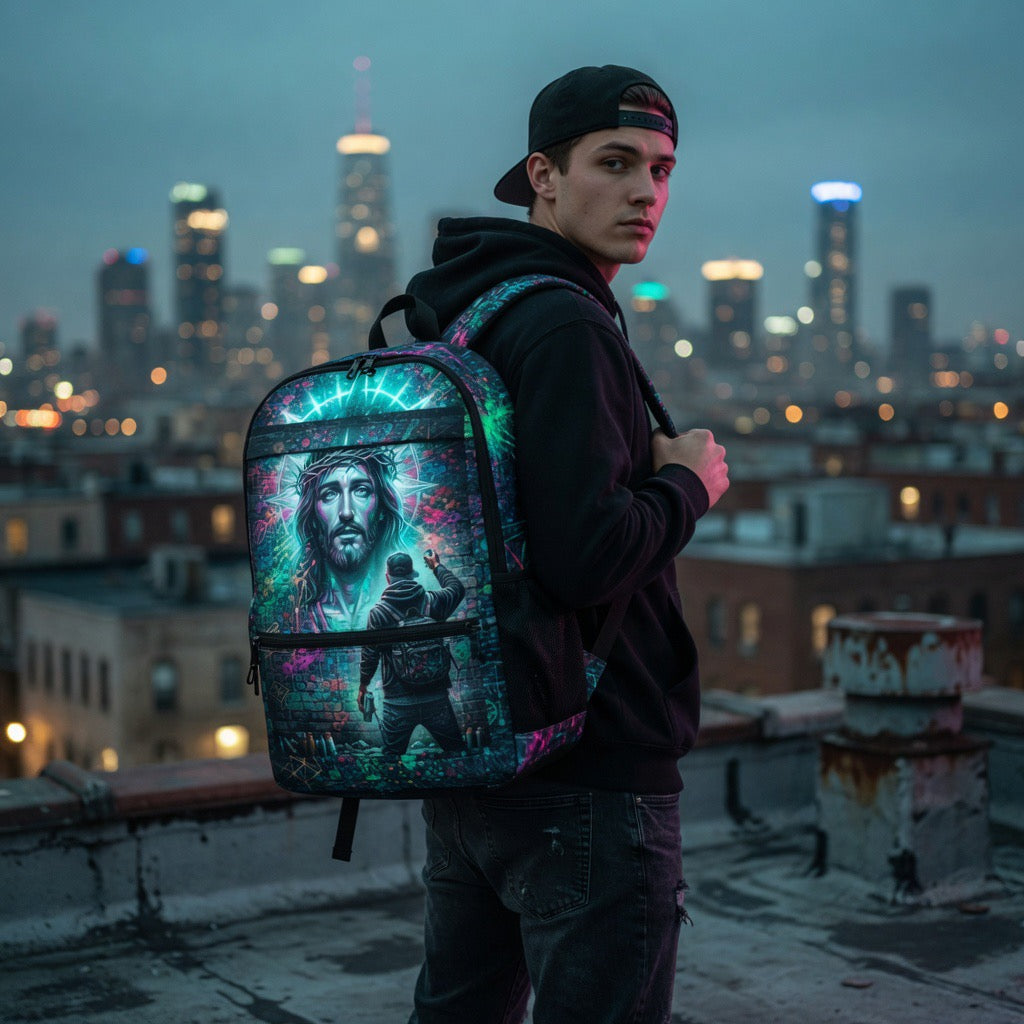 Urban Graffiti Glow Backpack – Street Art Neon Edition
